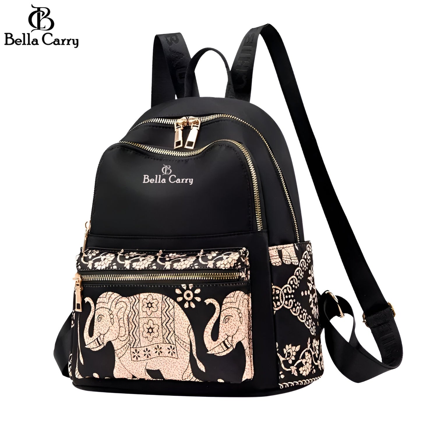 Bella Carry Ethnic Style Waterproof Oxford Backpack Ladies Fashion Travel Canvas Bag Large Capacity Nylon Student School Bag Laptop Bag,Girls Printing School Backpack, Shoulder Bags.