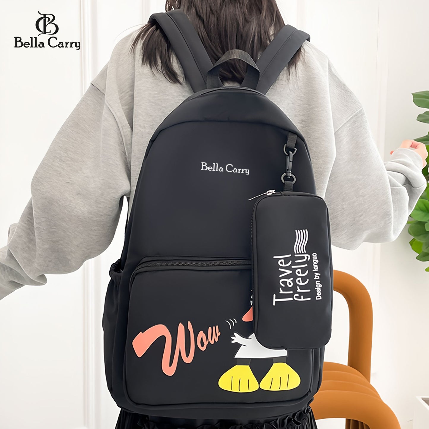 Bella Carry School Bags for Teenagers Girls Student Backpack Women Nylon Bookbag Korean Bagpack,Ethnic Style Waterproof Oxford Backpack