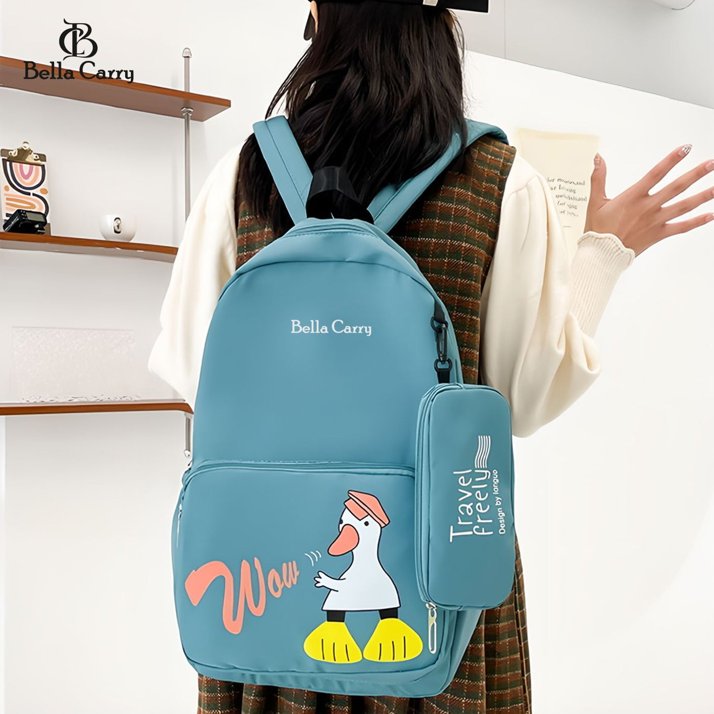 Bella Carry School Bags for Teenagers Girls Student Backpack Women Nylon Bookbag Korean Bagpack,Ethnic Style Waterproof Oxford Backpack