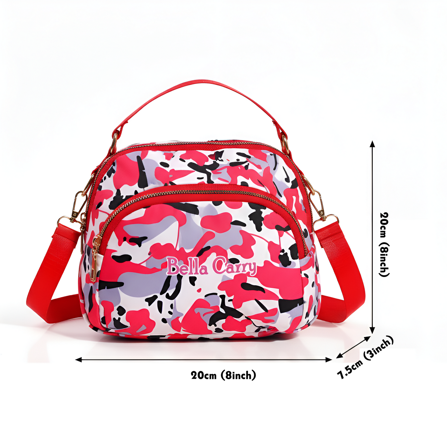 BELLA CARRY Women's Floral Print Crossbody Bag | Stylish Sling Bag for Girls | Multi-Zipper, Water-Resistant Shoulder Purse