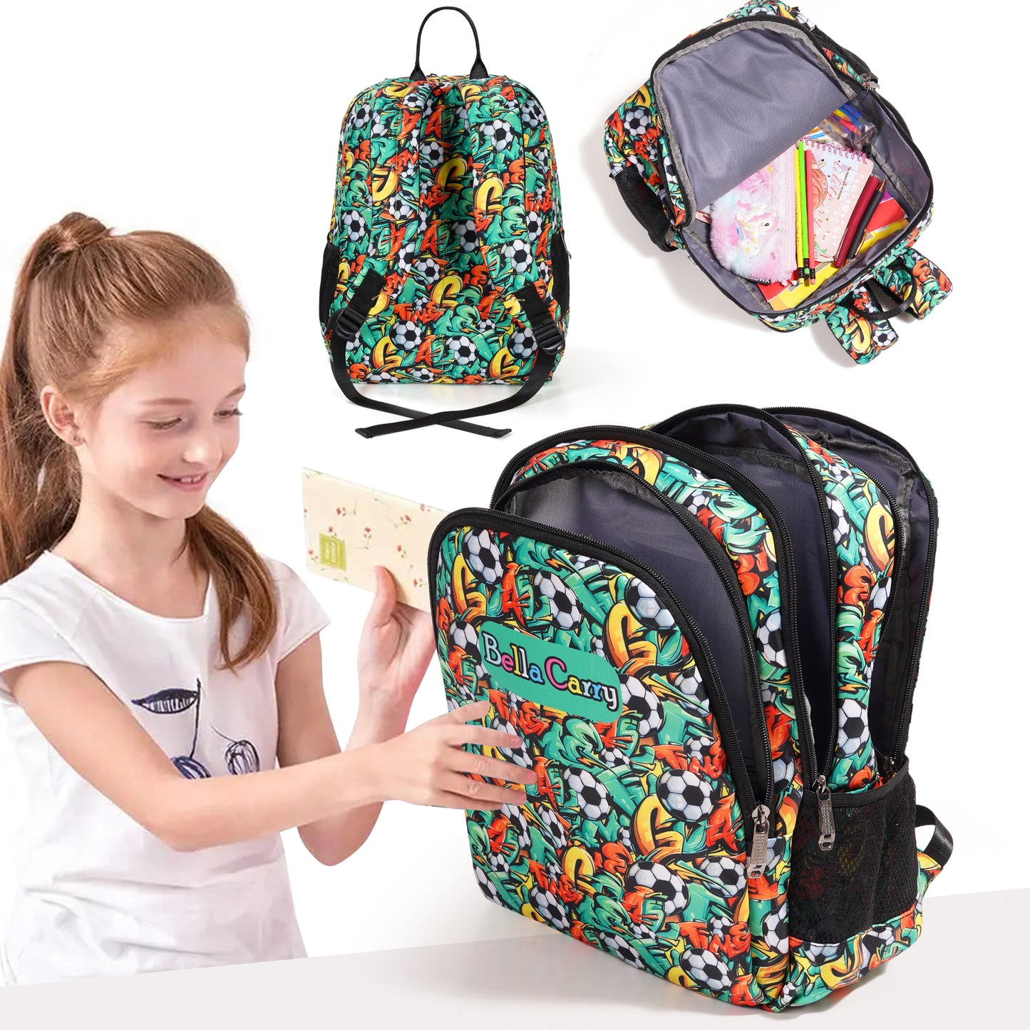 Bella Carry Premium Kids School Bag Backpack for Girls & Boys | Fun Printed, Durable, Water-Resistant | Primary/Nursery Class Bag | 22L Capacity