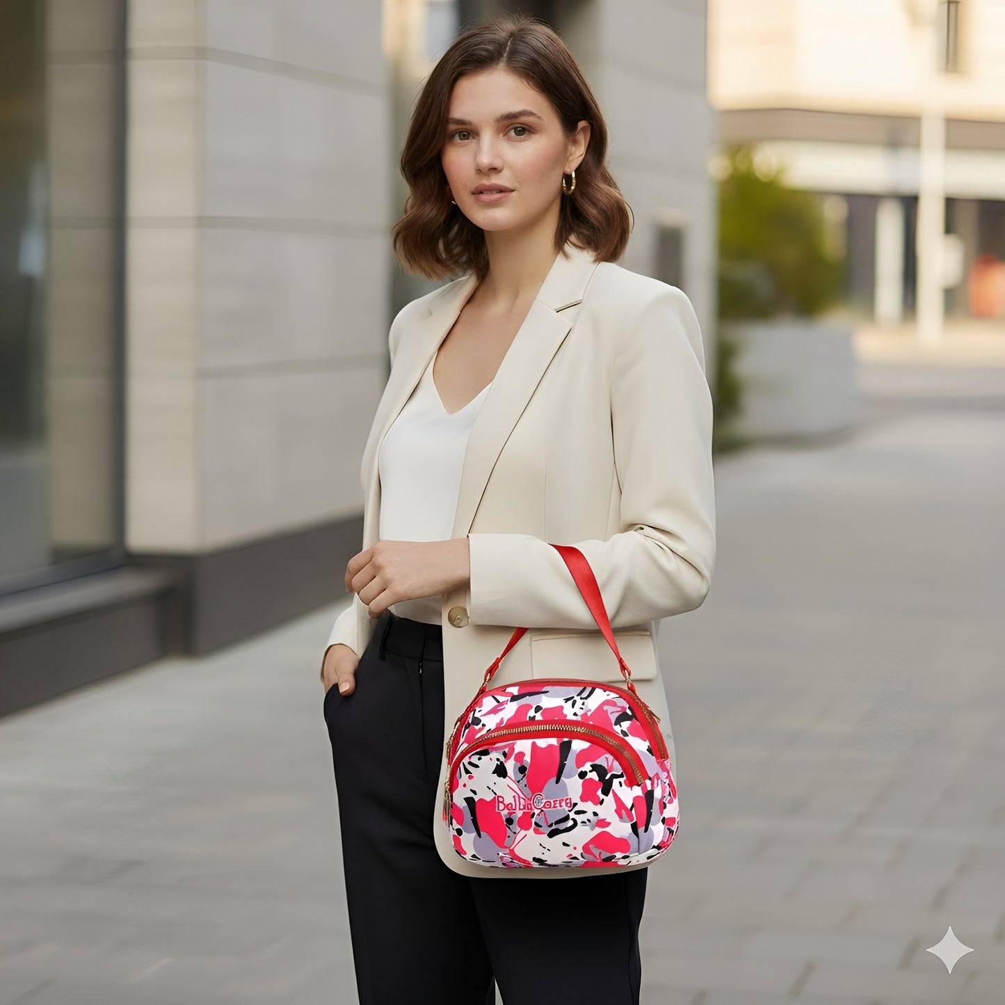 BELLA CARRY Women's Floral Print Crossbody Bag | Stylish Sling Bag for Girls | Multi-Zipper, Water-Resistant Shoulder Purse