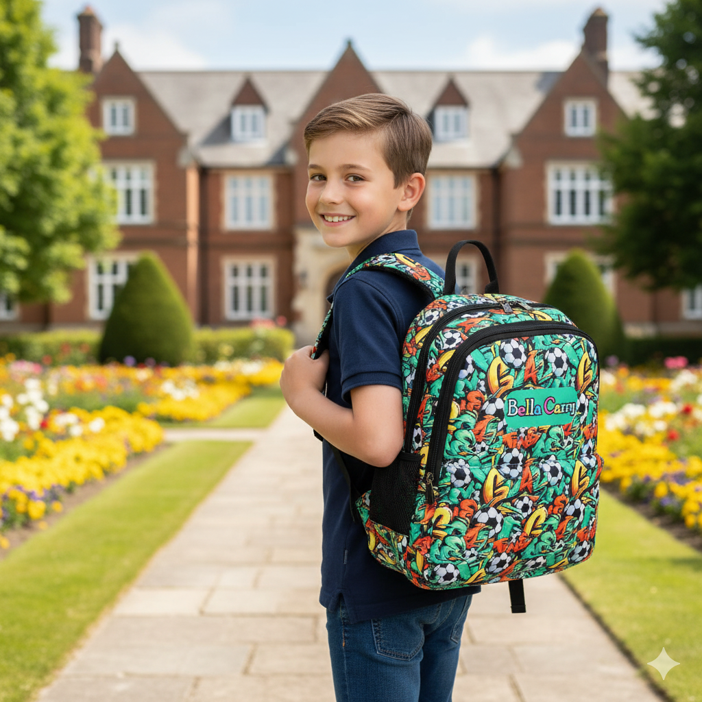 Bella Carry Premium Kids School Bag Backpack for Girls & Boys | Fun Printed, Durable, Water-Resistant | Primary/Nursery Class Bag | 22L Capacity