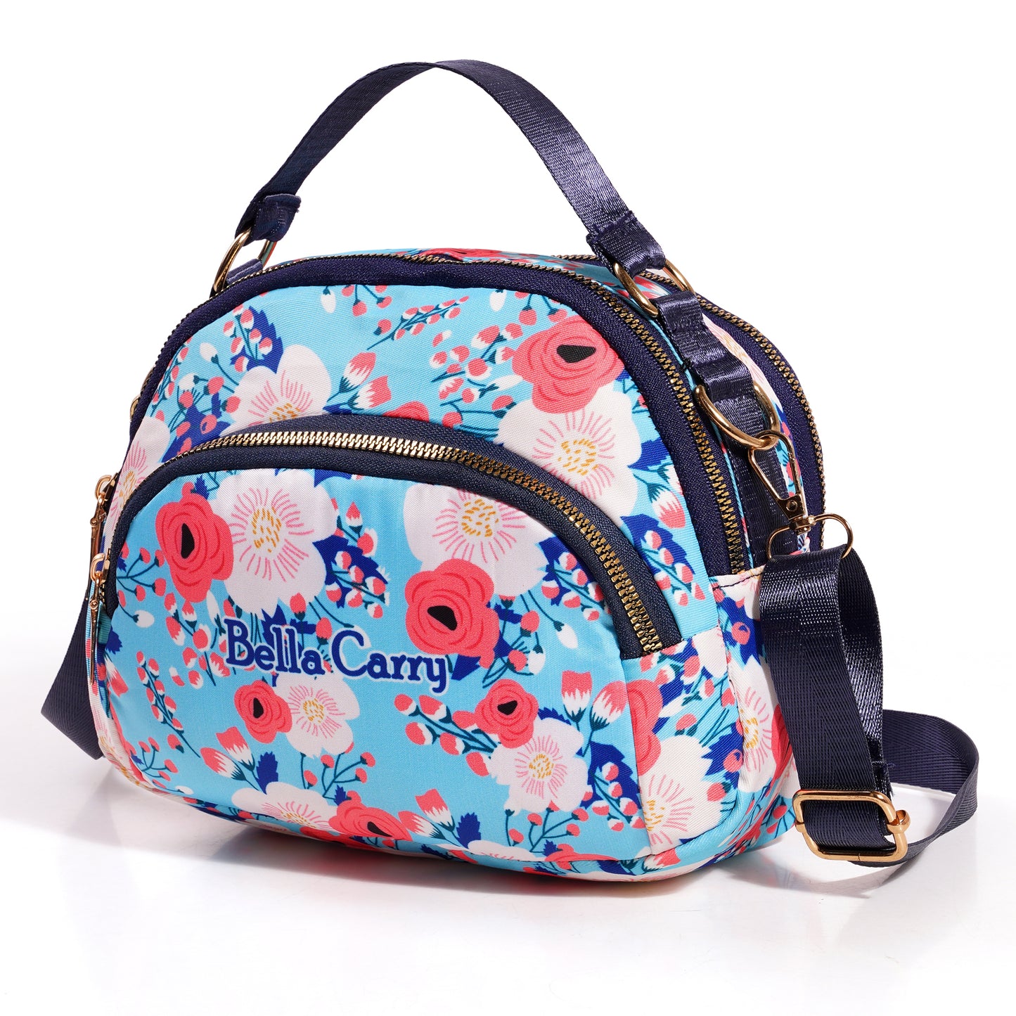 BELLA CARRY Women's Floral Print Crossbody Bag | Stylish Sling Bag for Girls | Multi-Zipper, Water-Resistant Shoulder Purse