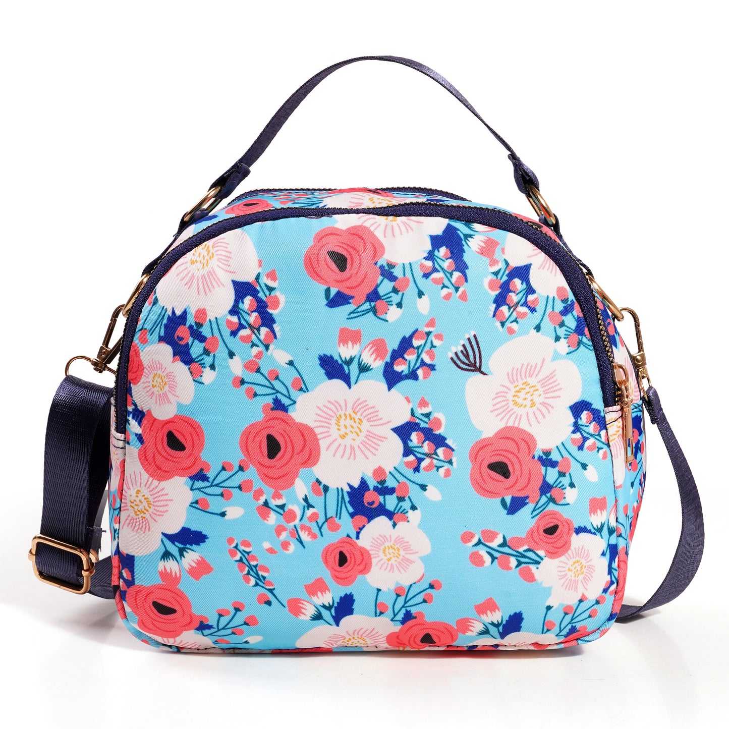 BELLA CARRY Women's Floral Print Crossbody Bag | Stylish Sling Bag for Girls | Multi-Zipper, Water-Resistant Shoulder Purse