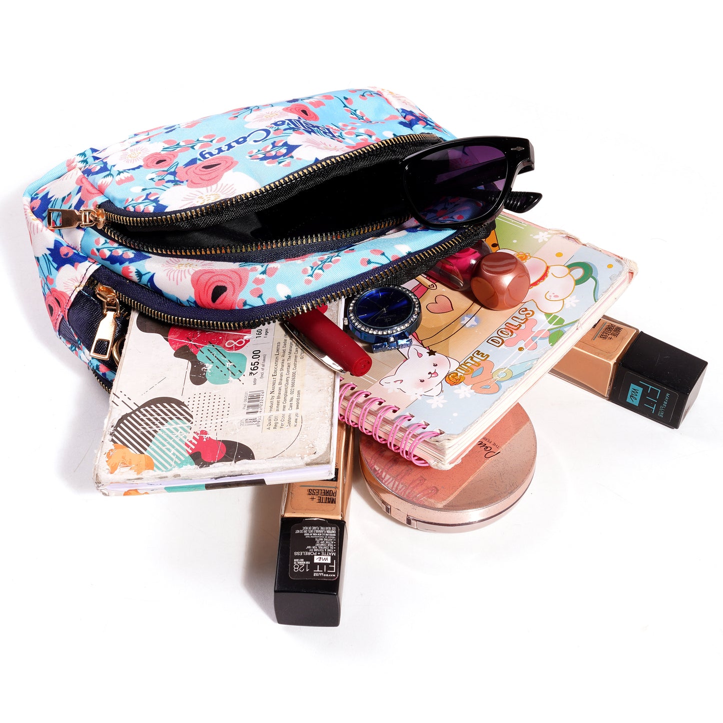 BELLA CARRY Women's Floral Print Crossbody Bag | Stylish Sling Bag for Girls | Multi-Zipper, Water-Resistant Shoulder Purse