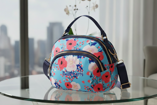 BELLA CARRY Women's Floral Print Crossbody Bag | Stylish Sling Bag for Girls | Multi-Zipper, Water-Resistant Shoulder Purse