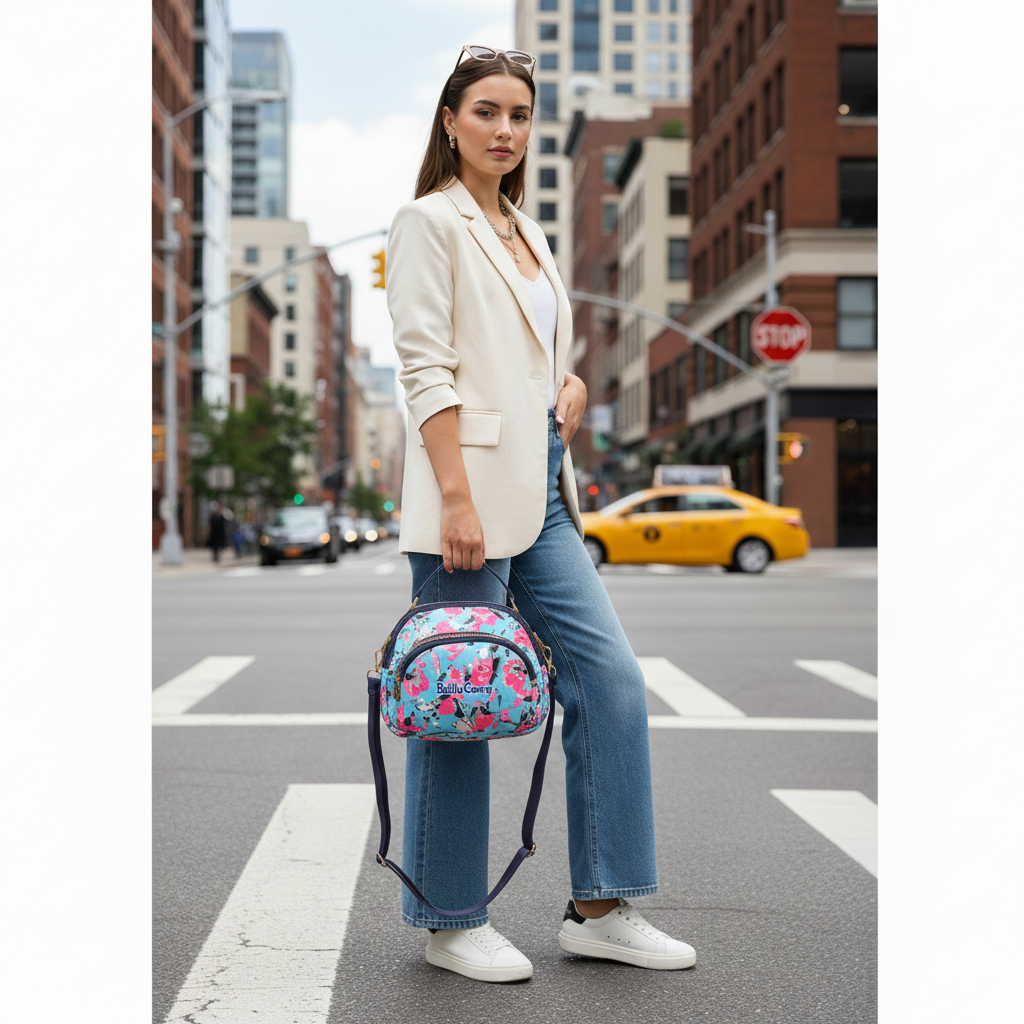 BELLA CARRY Women's Floral Print Crossbody Bag | Stylish Sling Bag for Girls | Multi-Zipper, Water-Resistant Shoulder Purse