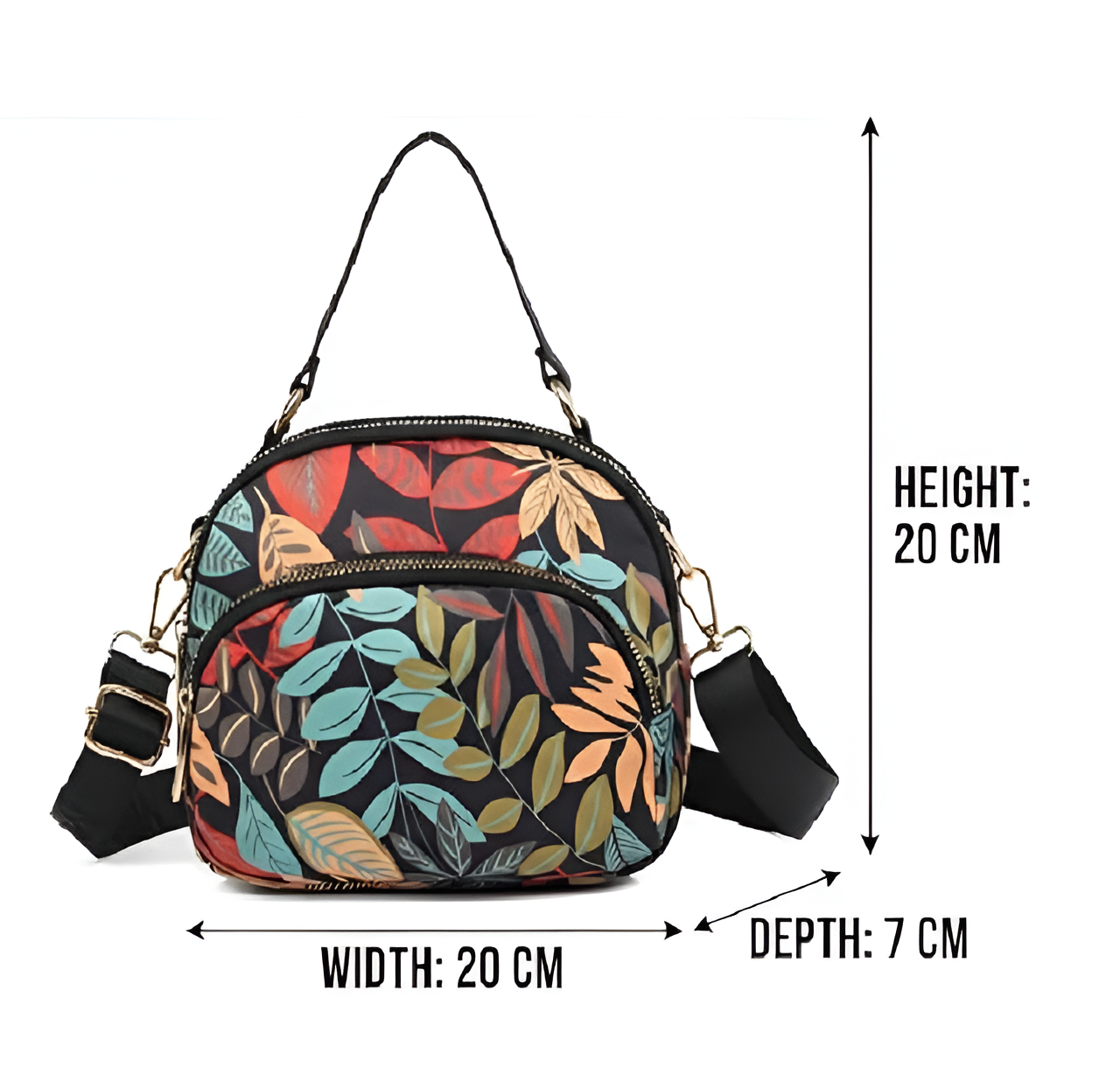 BELLA CARRY Lightweight Patterned Nylon Crossbody Shoulder Bag with Top Handle - Multi-Functional Organization Purse