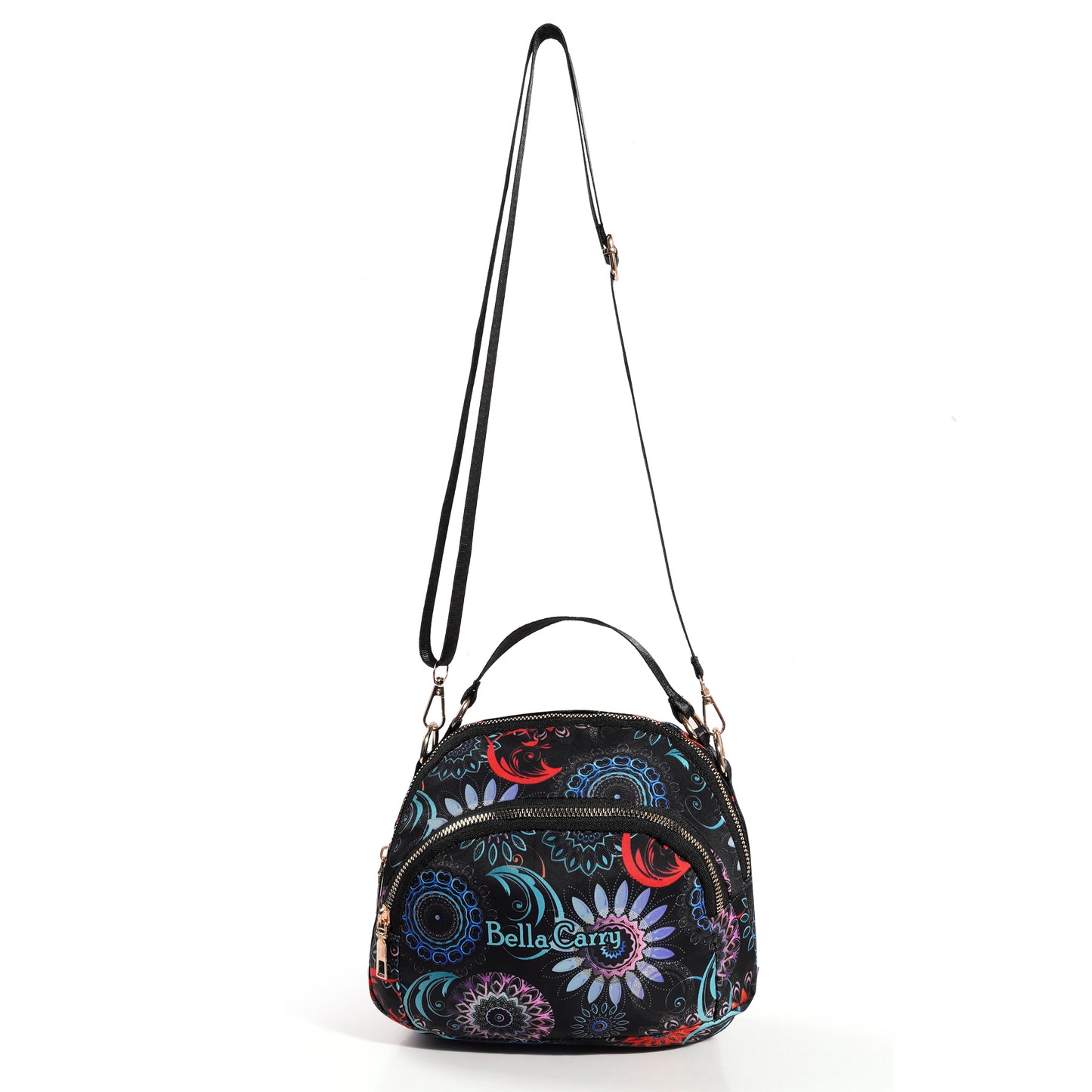 BELLA CARRY Women's Floral Print Crossbody Bag | Stylish Sling Bag for Girls | Multi-Zipper, Water-Resistant Shoulder Purse