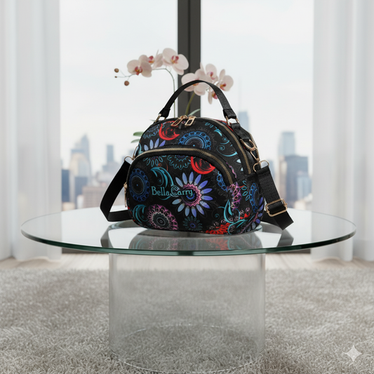 BELLA CARRY Women's Floral Print Crossbody Bag | Stylish Sling Bag for Girls | Multi-Zipper, Water-Resistant Shoulder Purse