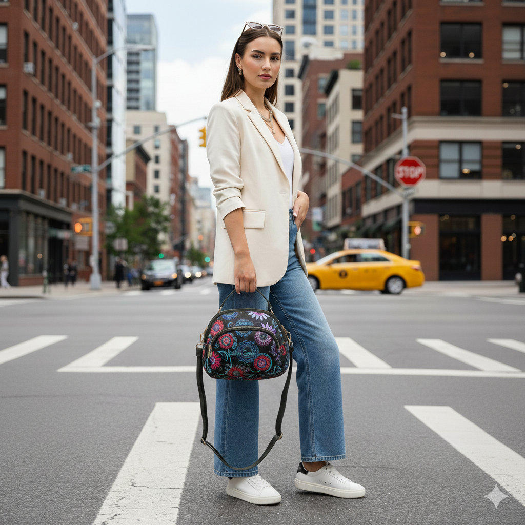 BELLA CARRY Women's Floral Print Crossbody Bag | Stylish Sling Bag for Girls | Multi-Zipper, Water-Resistant Shoulder Purse