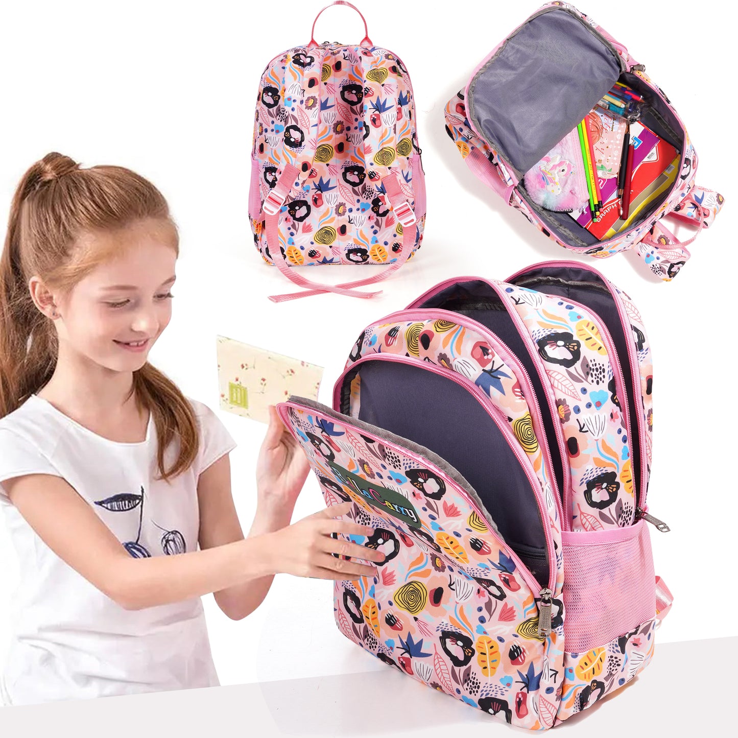 Bella Carry Premium Kids School Bag Backpack for Girls & Boys | Fun Printed, Durable, Water-Resistant | Primary/Nursery Class Bag | 22L Capacity