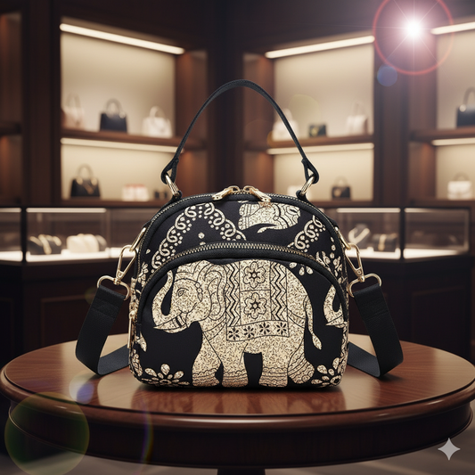 BELLA CARRY Lightweight Patterned Nylon Crossbody Shoulder Bag with Top Handle - Multi-Functional Organization Purse