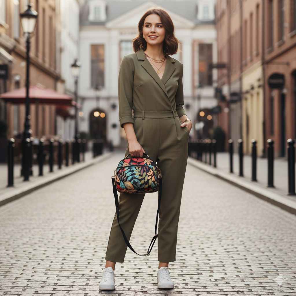 BELLA CARRY Lightweight Patterned Nylon Crossbody Shoulder Bag with Top Handle - Multi-Functional Organization Purse