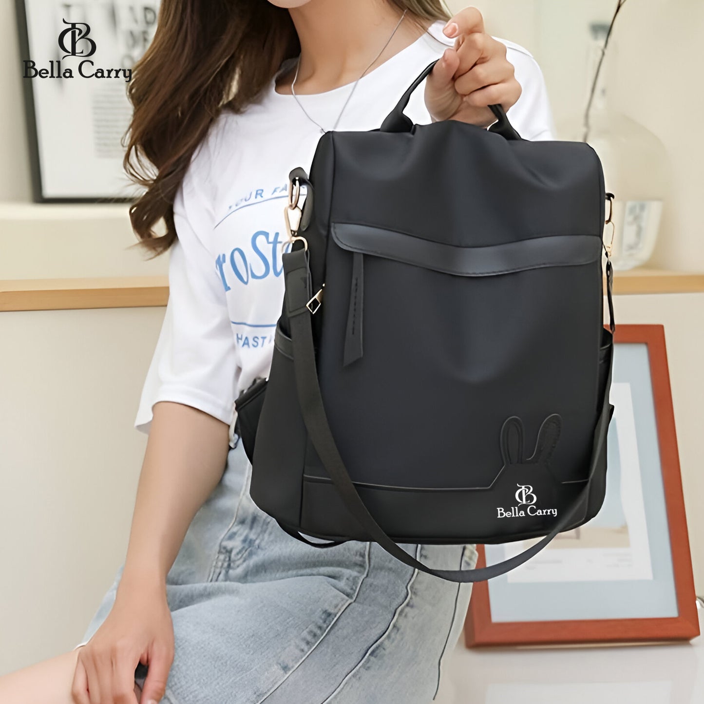 Bella Carry Backpack Purse for Women Oxford Cloth Travel Daypack Zipper Bags for Ladies Girls,Ethnic Style Waterproof Oxford Backpack