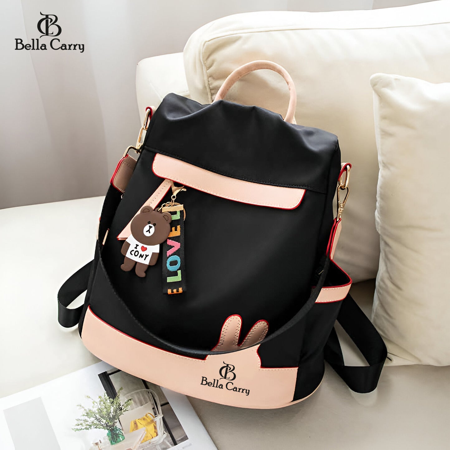 Bella Carry Backpack Purse for Women Oxford Cloth Travel Daypack Zipper Bags for Ladies Girls,Ethnic Style Waterproof Oxford Backpack