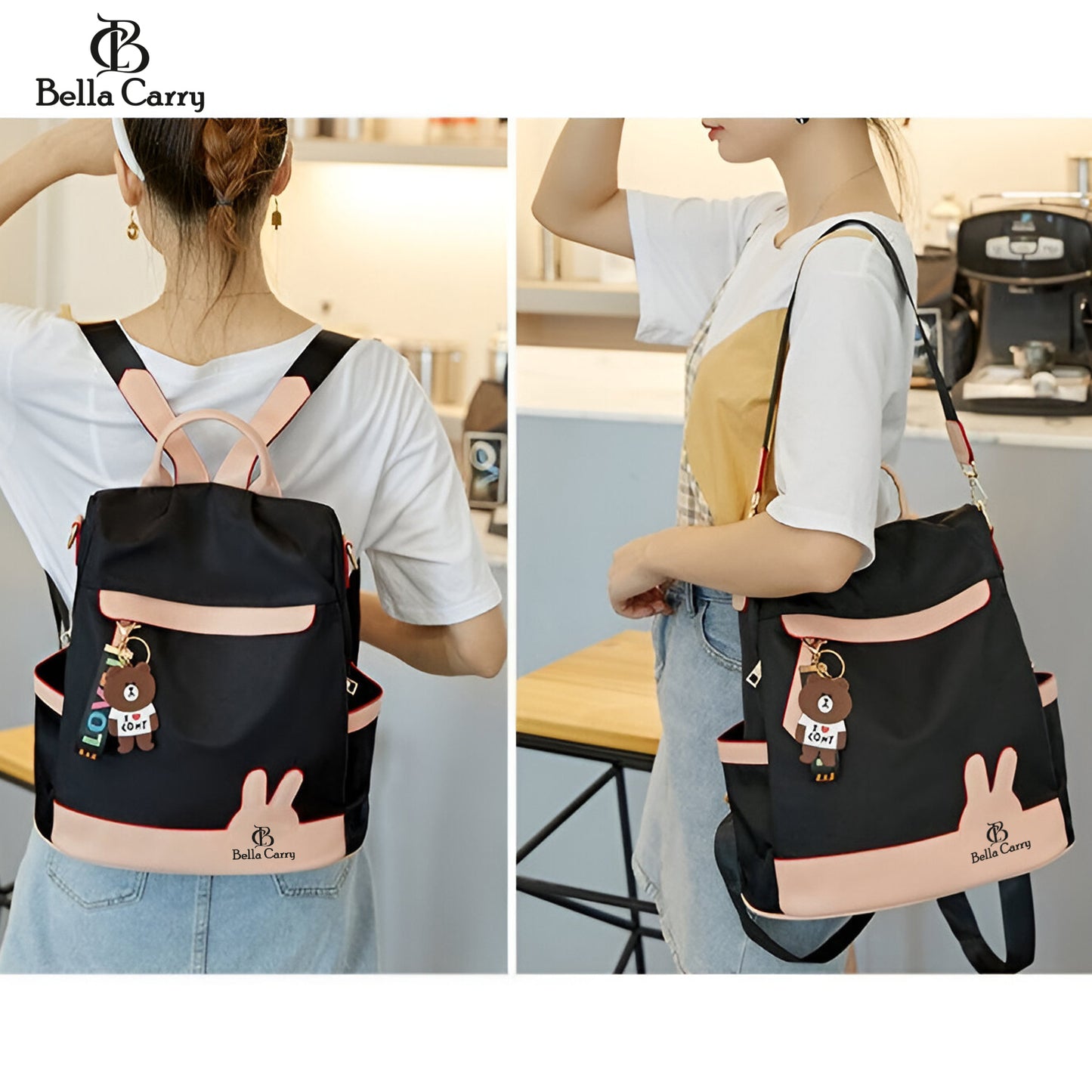 Bella Carry Backpack Purse for Women Oxford Cloth Travel Daypack Zipper Bags for Ladies Girls,Ethnic Style Waterproof Oxford Backpack