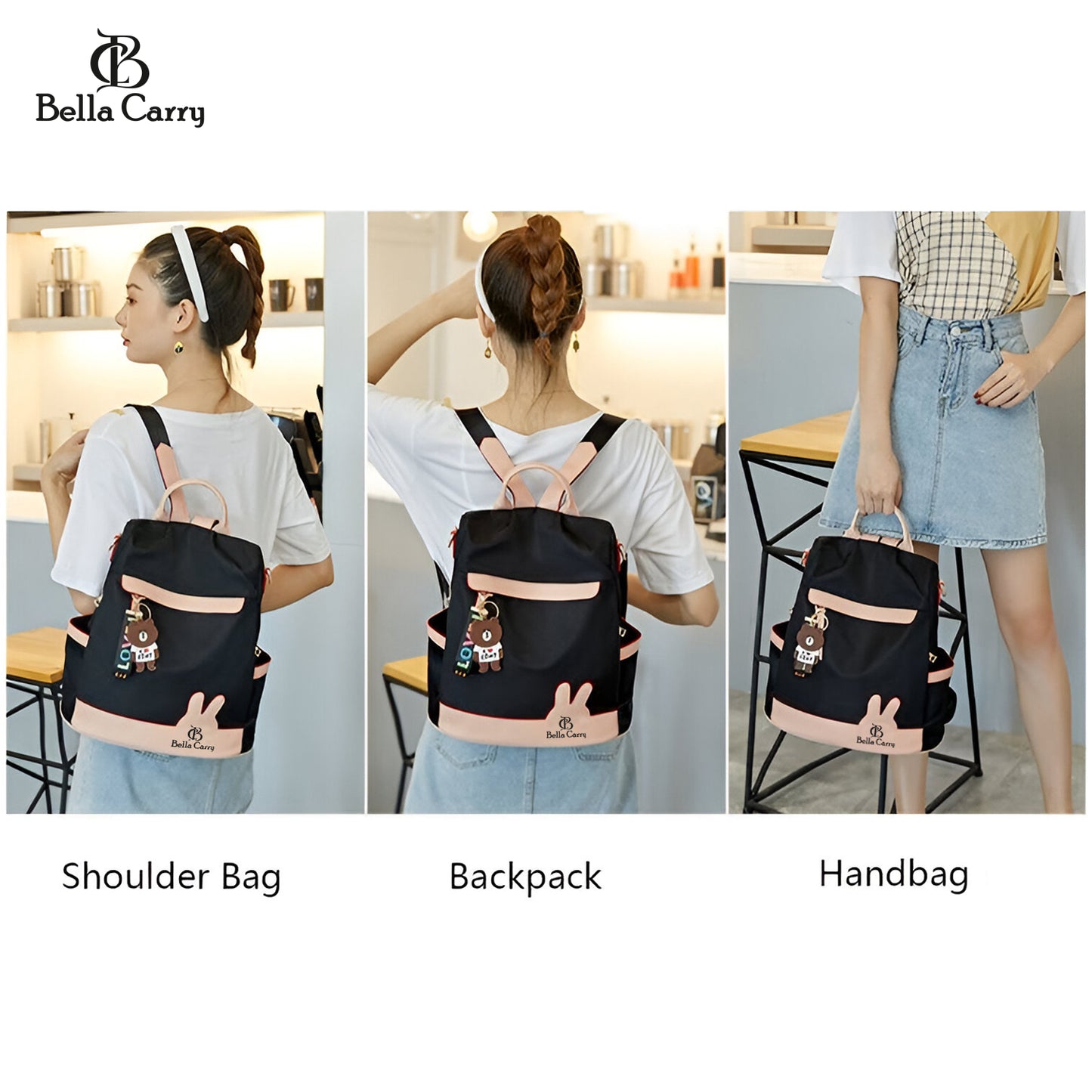 Bella Carry Backpack Purse for Women Oxford Cloth Travel Daypack Zipper Bags for Ladies Girls,Ethnic Style Waterproof Oxford Backpack