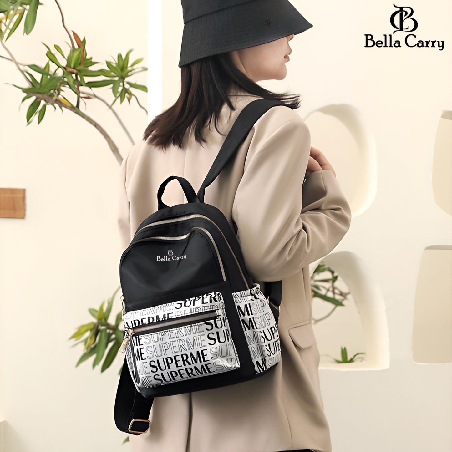 Bella Carry Ethnic Style Waterproof Oxford Backpack Ladies Fashion Travel Canvas Bag Large Capacity Nylon Student School Bag Laptop Bag,Girls Printing School Backpack, Shoulder Bags