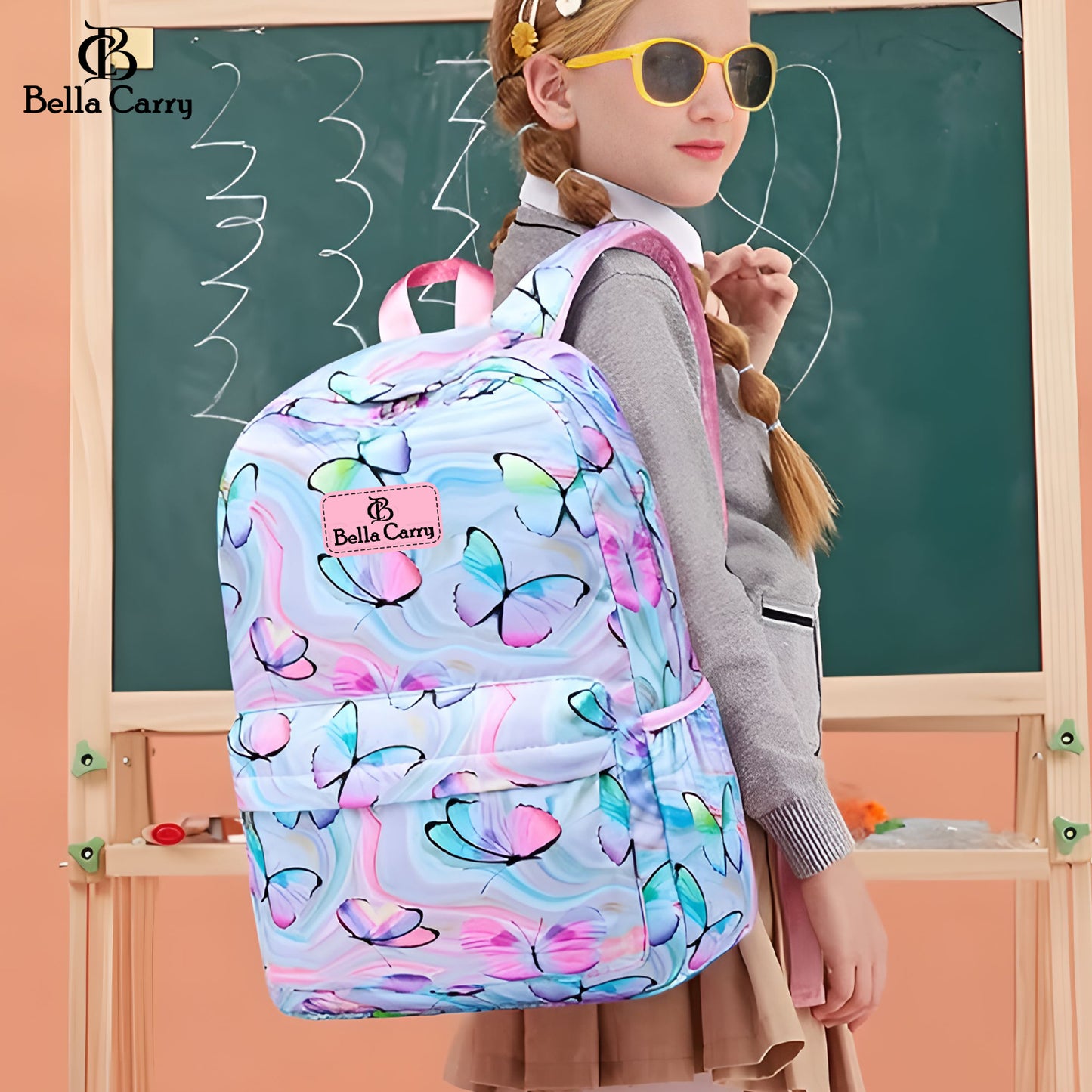 Bella Carry Kids School Backpack for Boys & Girls | Lightweight Primary & Pre-School Bag with Breathable Ergonomic Back, Padded Straps & Water Bottle Pocket | 16.5 Inch
