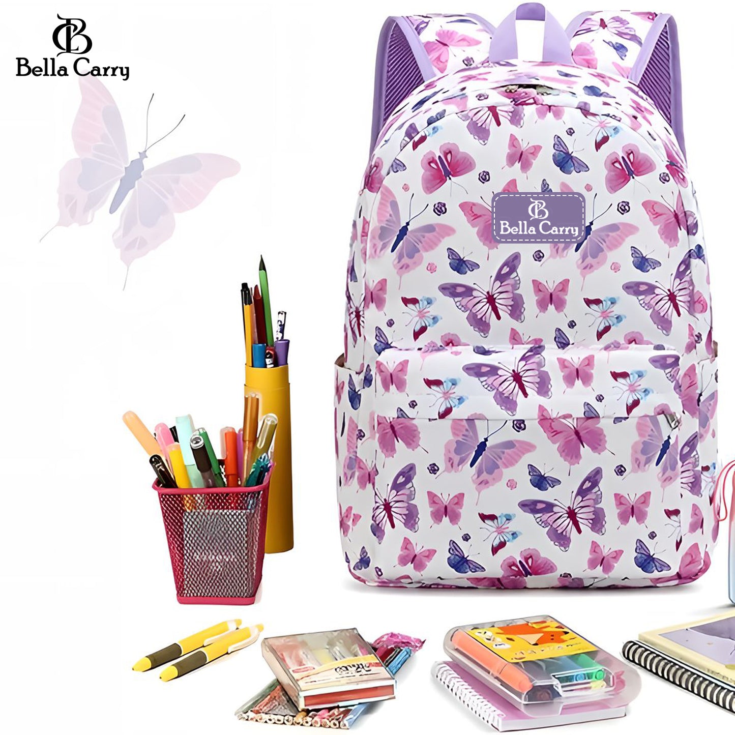 Bella Carry Kids School Backpack for Boys & Girls | Lightweight Primary & Pre-School Bag with Breathable Ergonomic Back, Padded Straps & Water Bottle Pocket | 16.5 Inch