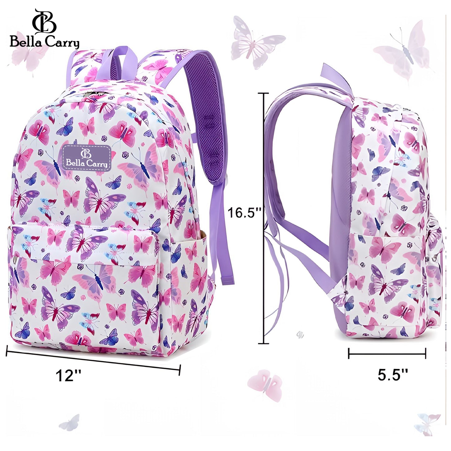 Bella Carry Kids School Backpack for Boys & Girls | Lightweight Primary & Pre-School Bag with Breathable Ergonomic Back, Padded Straps & Water Bottle Pocket | 16.5 Inch