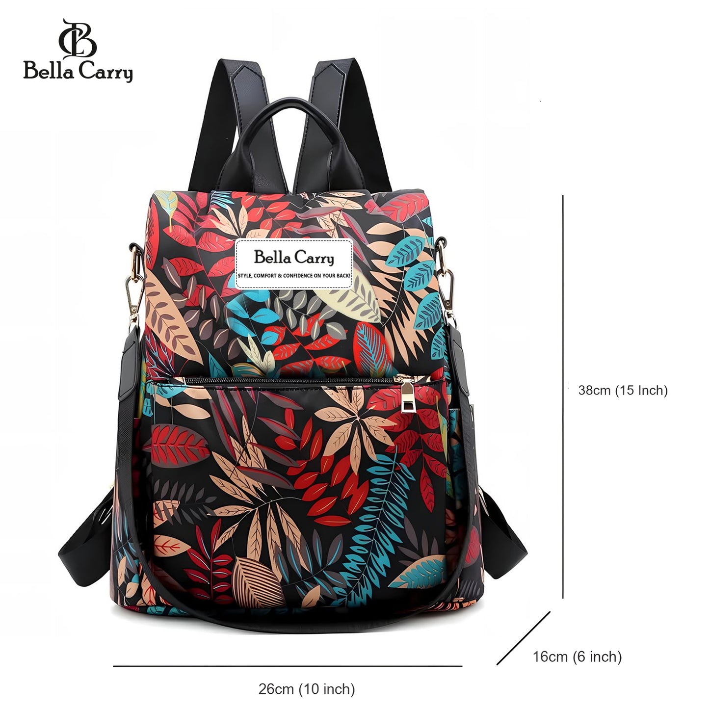 Bella Carry Stylish Backpack for Girls & Women - Lightweight Waterproof Ladies Backpack for College Bag and Office