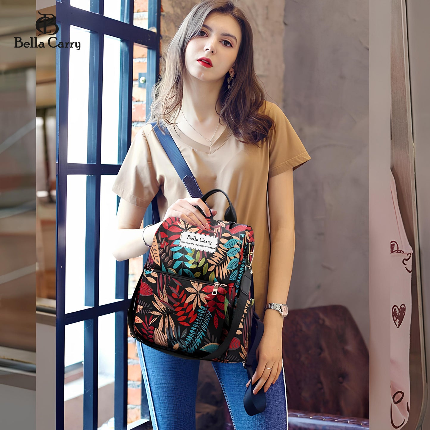 Bella Carry Stylish Backpack for Girls & Women - Lightweight Waterproof Ladies Backpack for College Bag and Office