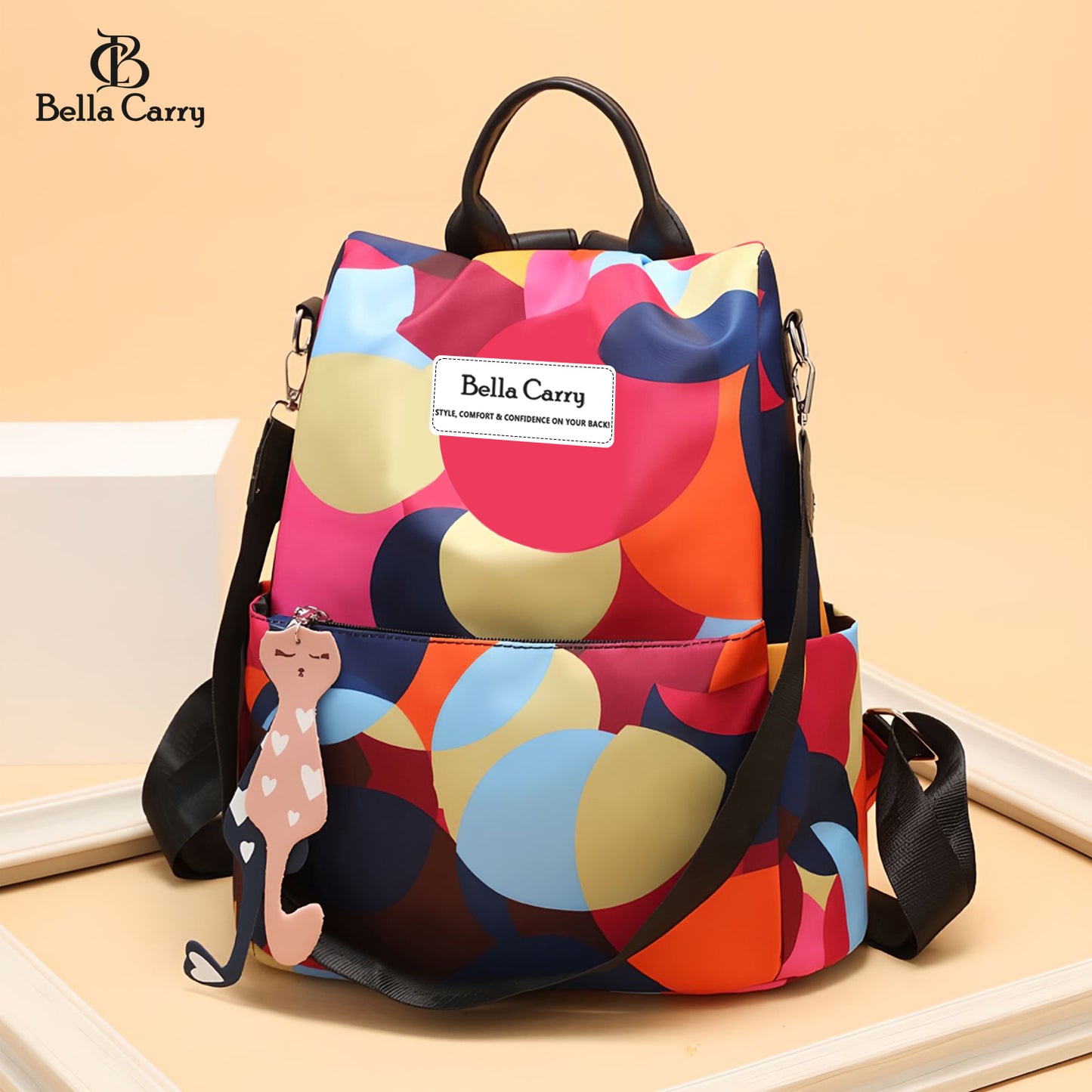 Bella Carry Stylish Backpack for Girls & Women - Lightweight Waterproof Ladies Backpack for College Bag and Office