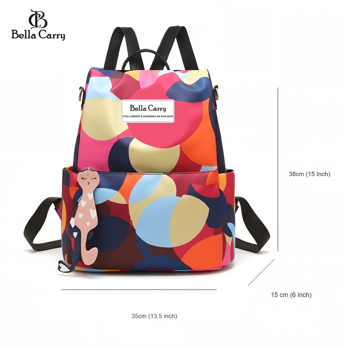 Bella Carry Stylish Backpack for Girls & Women - Lightweight Waterproof Ladies Backpack for College Bag and Office