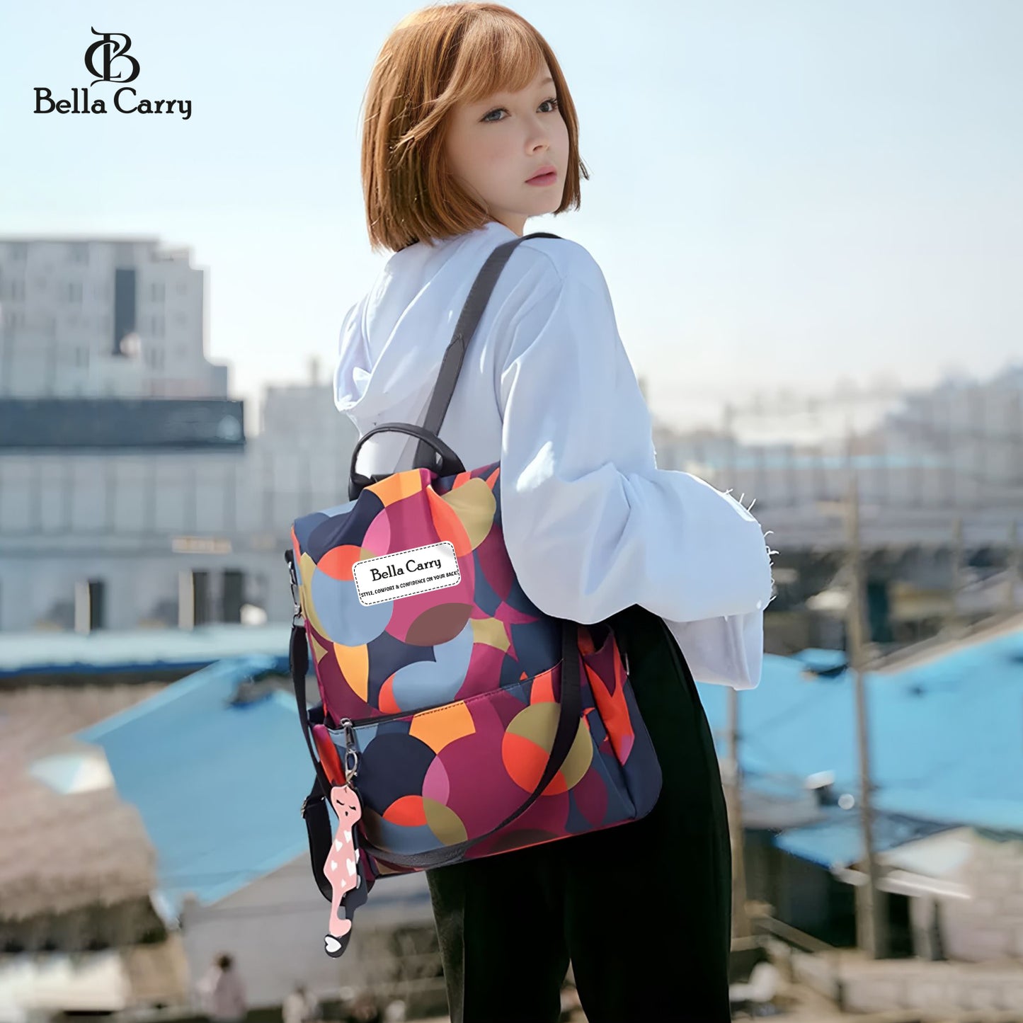 Bella Carry Stylish Backpack for Girls & Women - Lightweight Waterproof Ladies Backpack for College Bag and Office