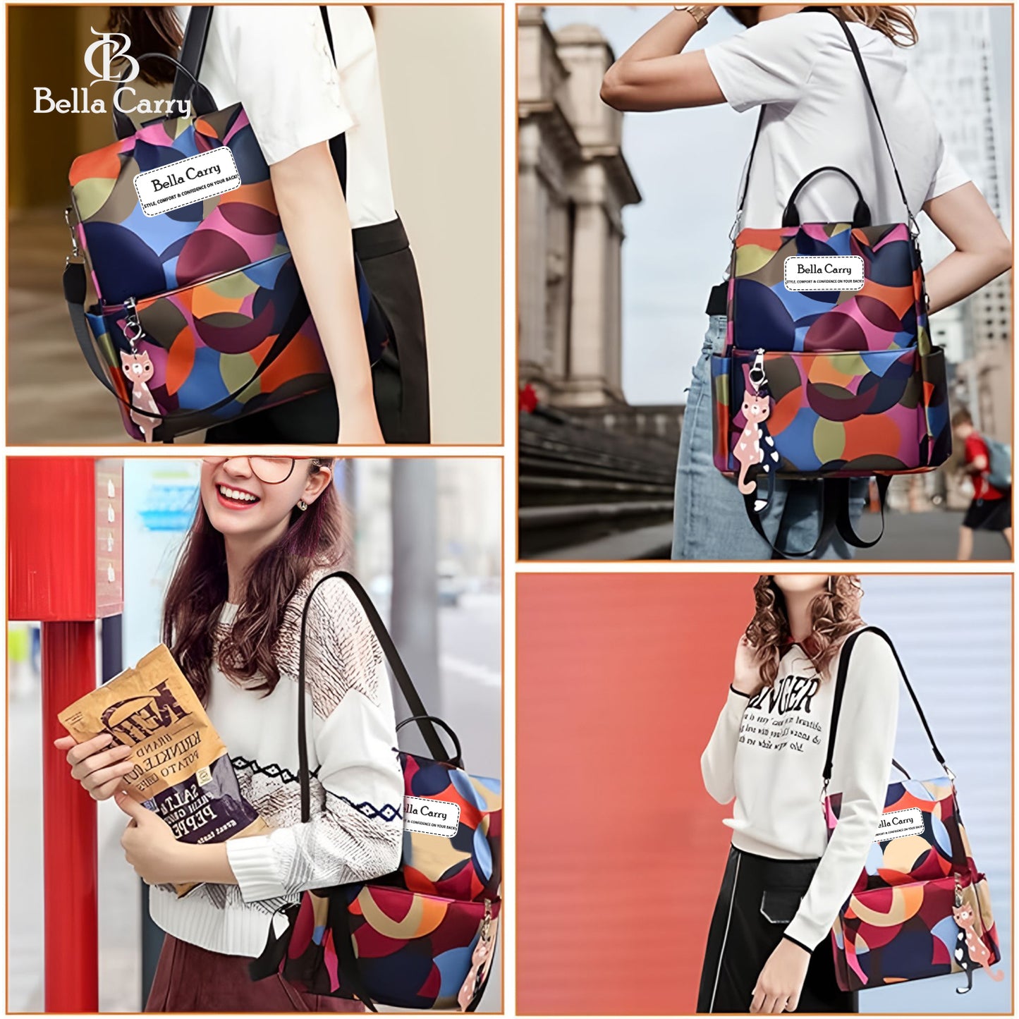 Bella Carry Stylish Backpack for Girls & Women - Lightweight Waterproof Ladies Backpack for College Bag and Office