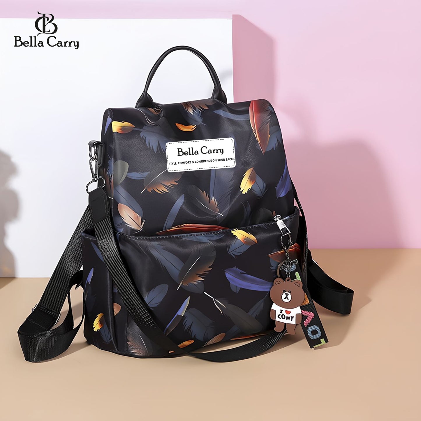 Bella Carry Stylish Backpack for Girls & Women - Lightweight Waterproof Ladies Backpack for College Bag and Office