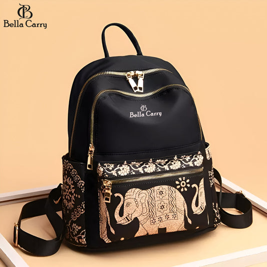 Bella Carry Ethnic Style Waterproof Oxford Backpack Ladies Fashion Travel Canvas Bag Large Capacity Nylon Student School Bag Laptop Bag,Girls Printing School Backpack, Shoulder Bags.
