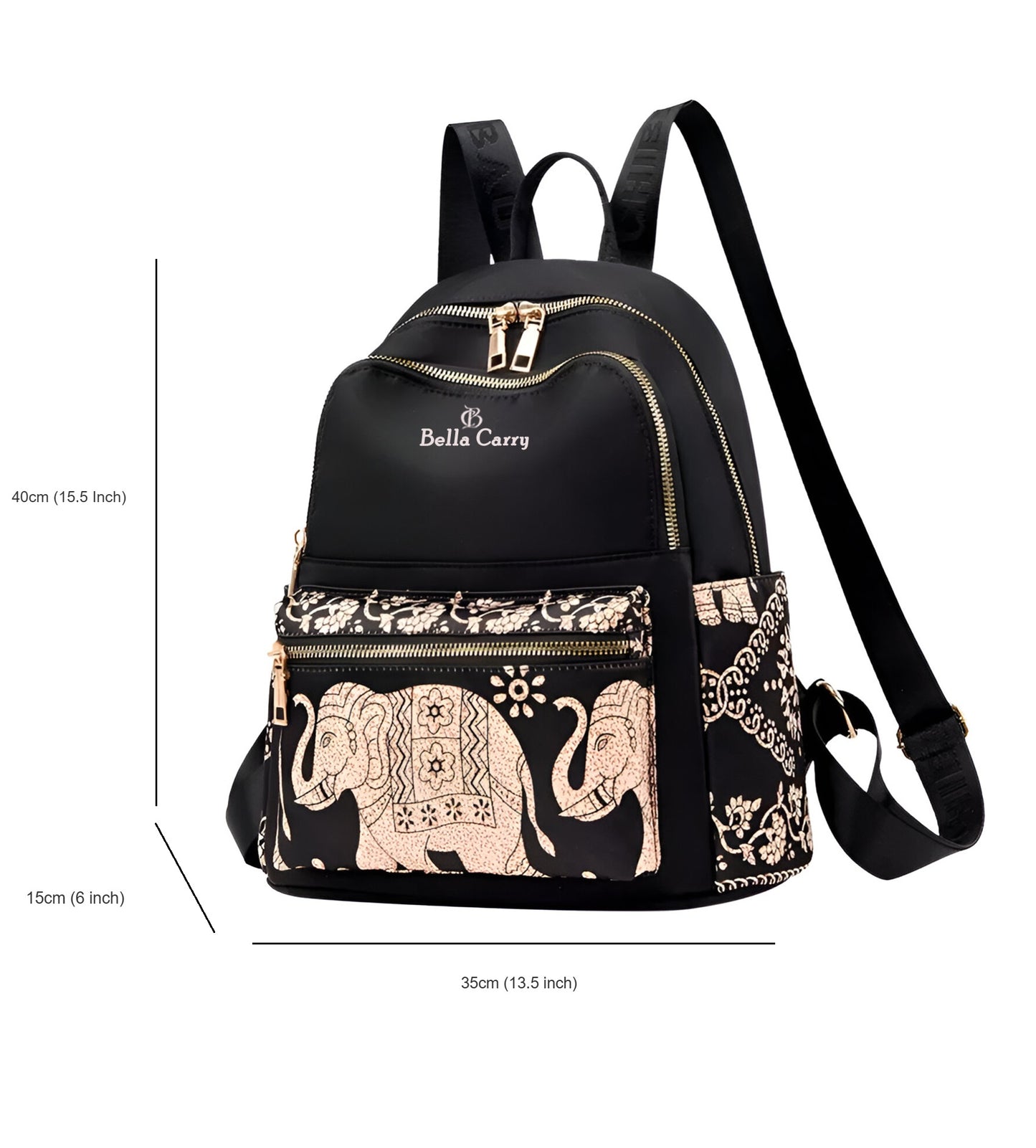 Bella Carry Ethnic Style Waterproof Oxford Backpack Ladies Fashion Travel Canvas Bag Large Capacity Nylon Student School Bag Laptop Bag,Girls Printing School Backpack, Shoulder Bags.