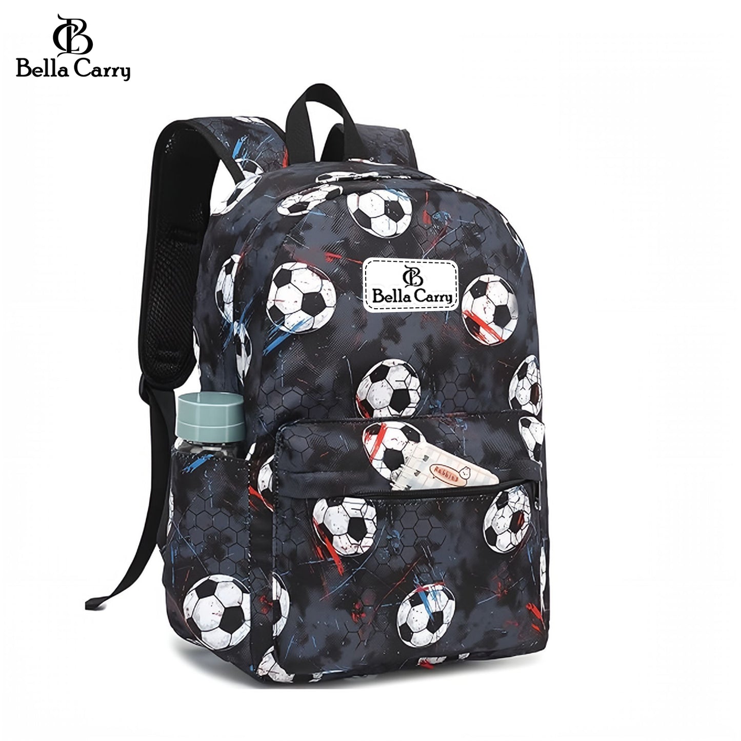 Bella Carry Kids School Backpack for Boys & Girls | Lightweight Primary & Pre-School Bag with Breathable Ergonomic Back, Padded Straps & Water Bottle Pocket | 16.5 Inch