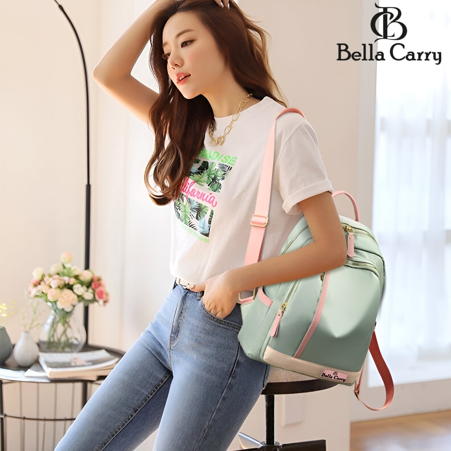 Bella Carry Shoulder Bag for Women Stylish Ladies Bags and Backpack,European And American Fashion Backpack Girls College