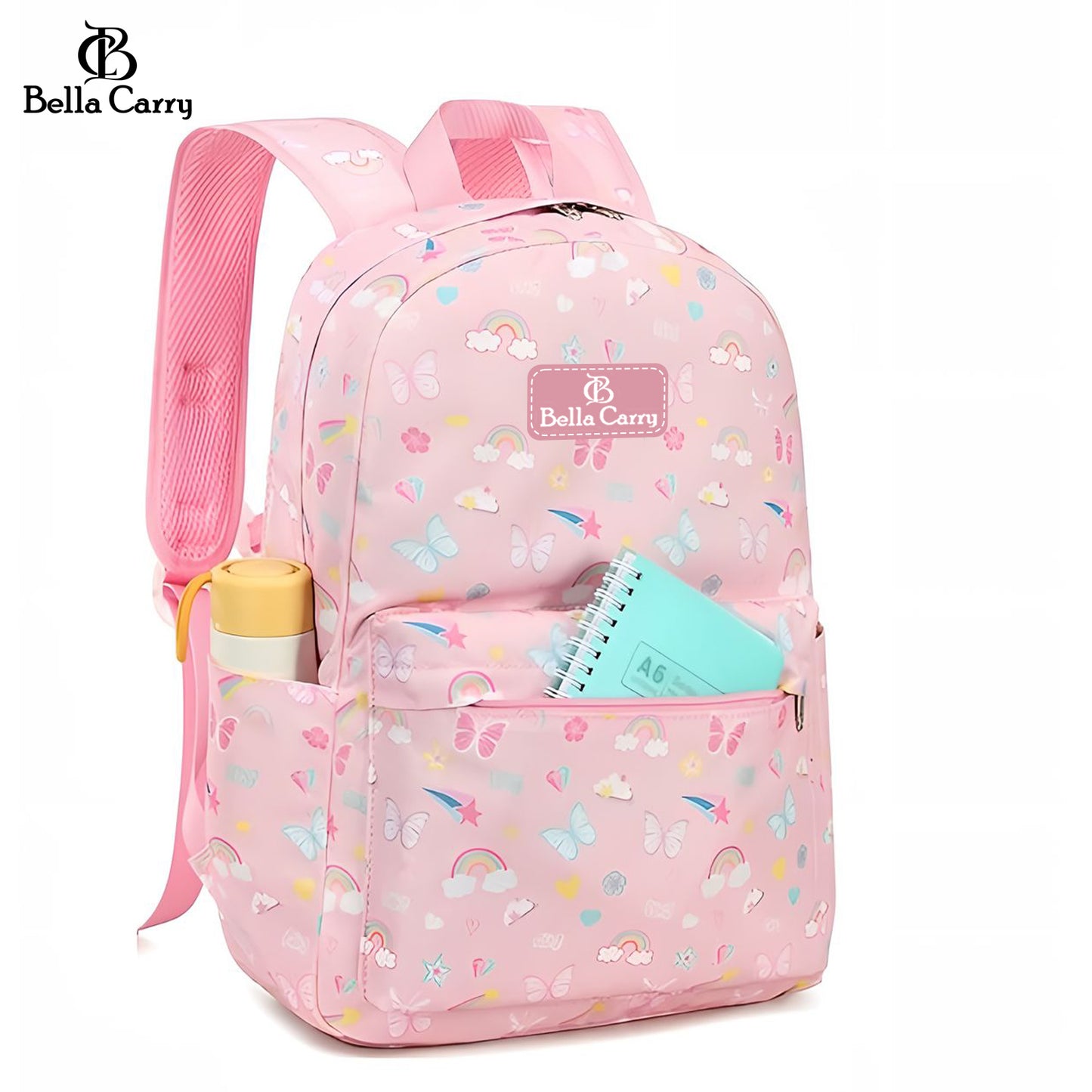 Bella Carry Kids School Backpack for Boys & Girls | Lightweight Primary & Pre-School Bag with Breathable Ergonomic Back, Padded Straps & Water Bottle Pocket | 16.5 Inch