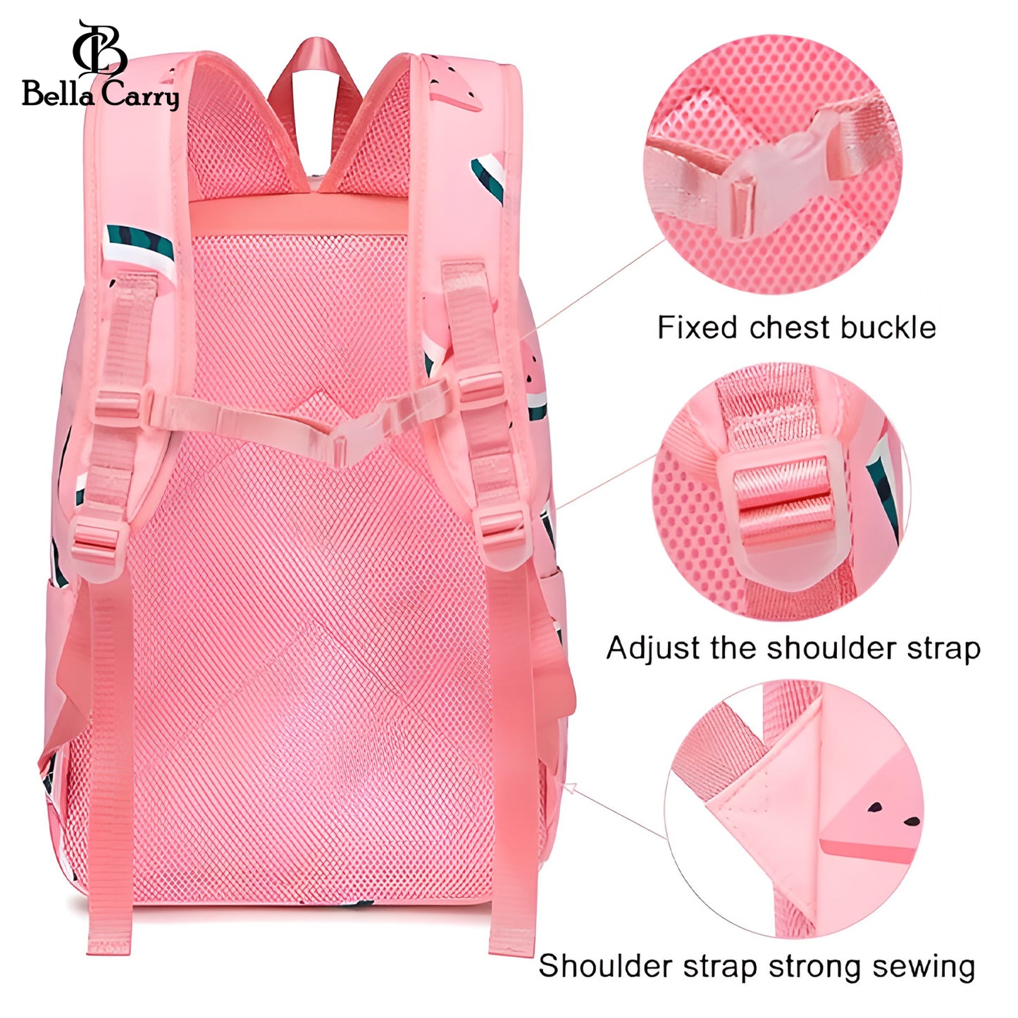 Bella Carry Kids School Backpack for Boys & Girls | Lightweight Primary & Pre-School Bag with Breathable Ergonomic Back, Padded Straps & Water Bottle Pocket | 16.5 Inch