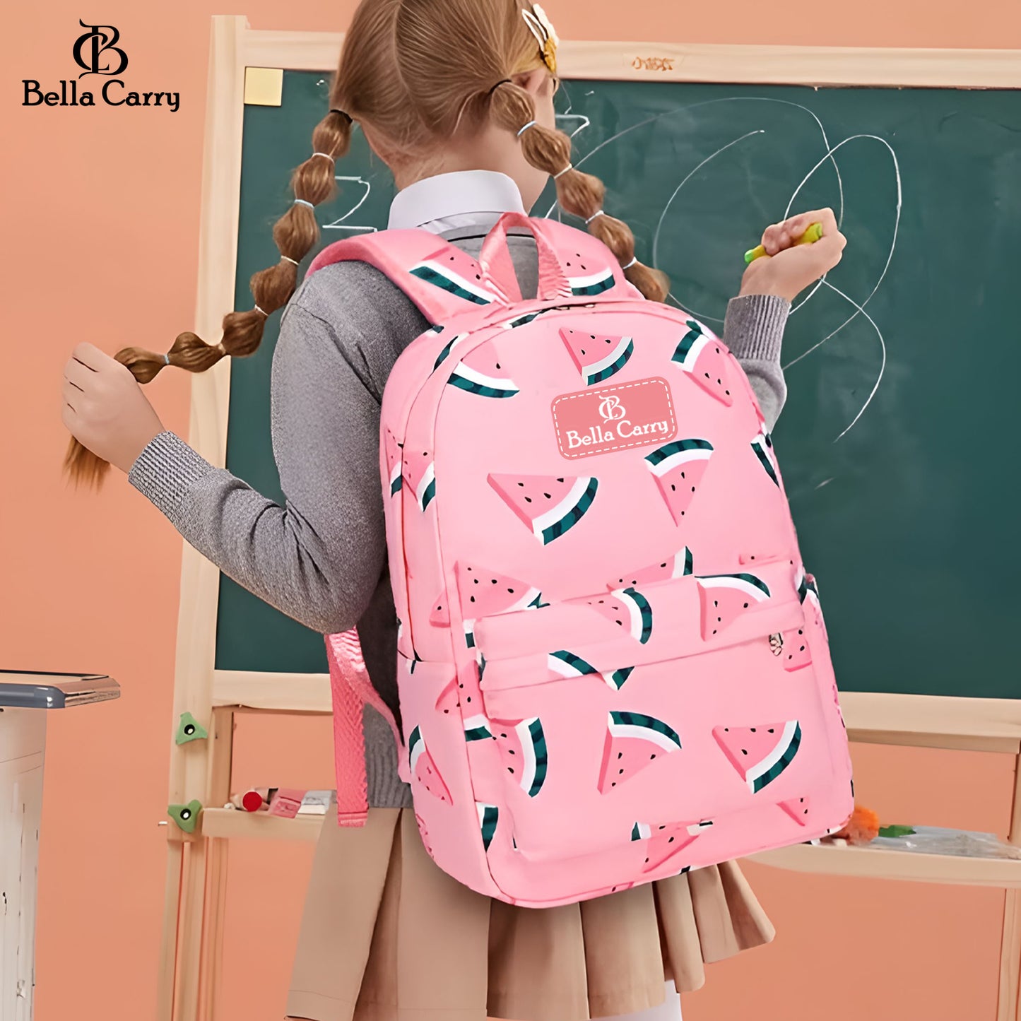 Bella Carry Kids School Backpack for Boys & Girls | Lightweight Primary & Pre-School Bag with Breathable Ergonomic Back, Padded Straps & Water Bottle Pocket | 16.5 Inch