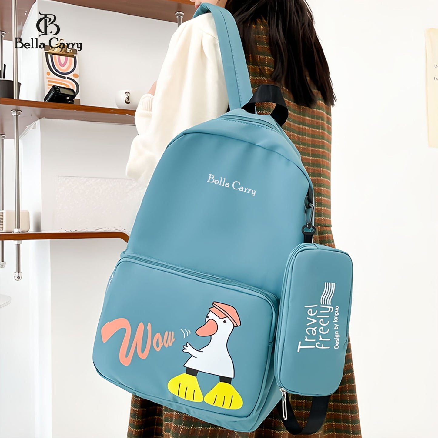 Bella Carry School Bags for Teenagers Girls Student Backpack Women Nylon Bookbag Korean Bagpack,Ethnic Style Waterproof Oxford Backpack