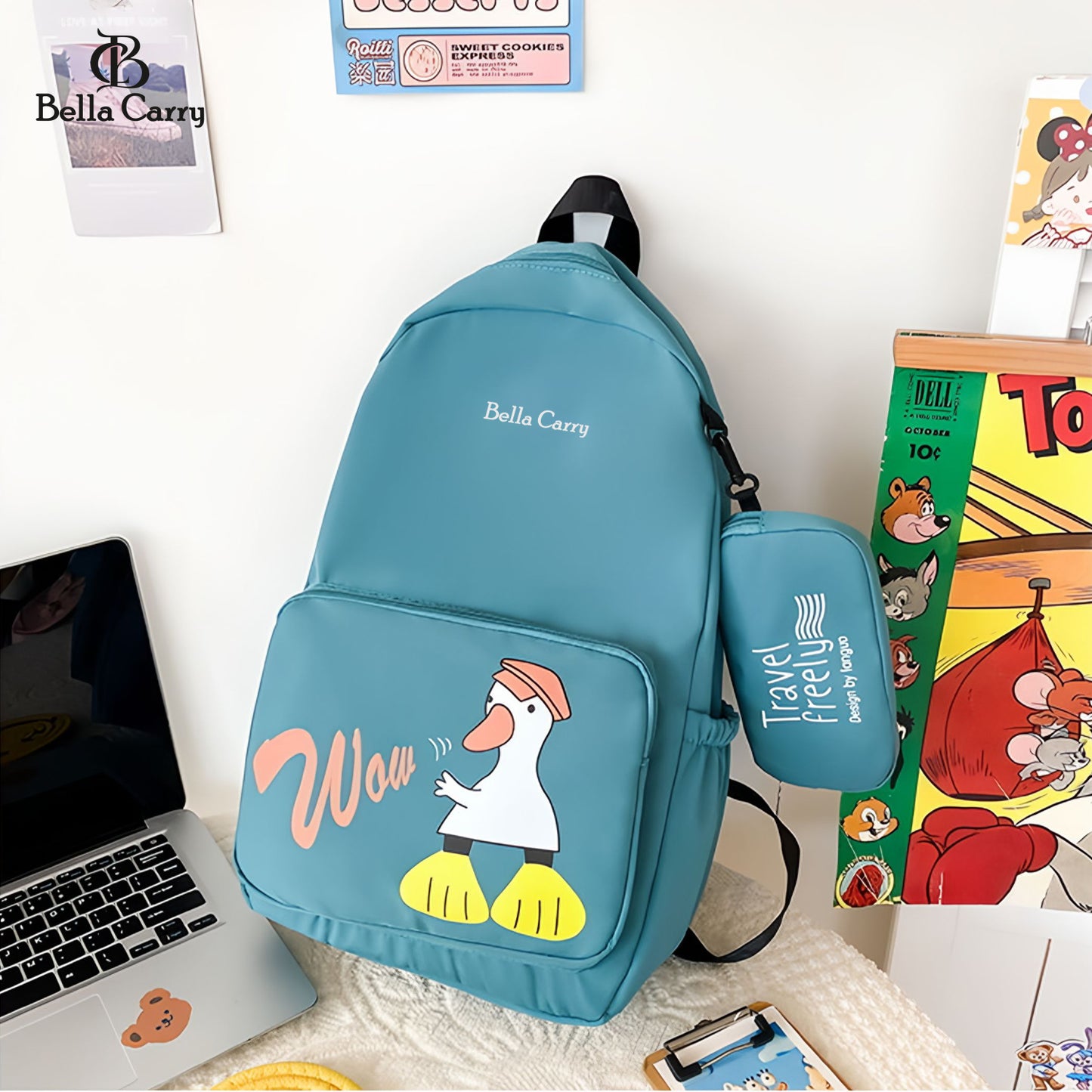 Bella Carry School Bags for Teenagers Girls Student Backpack Women Nylon Bookbag Korean Bagpack,Ethnic Style Waterproof Oxford Backpack