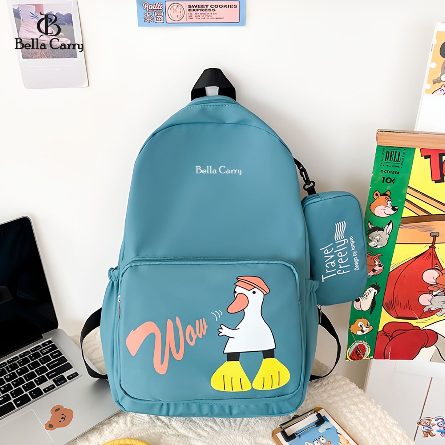 Bella Carry School Bags for Teenagers Girls Student Backpack Women Nylon Bookbag Korean Bagpack,Ethnic Style Waterproof Oxford Backpack