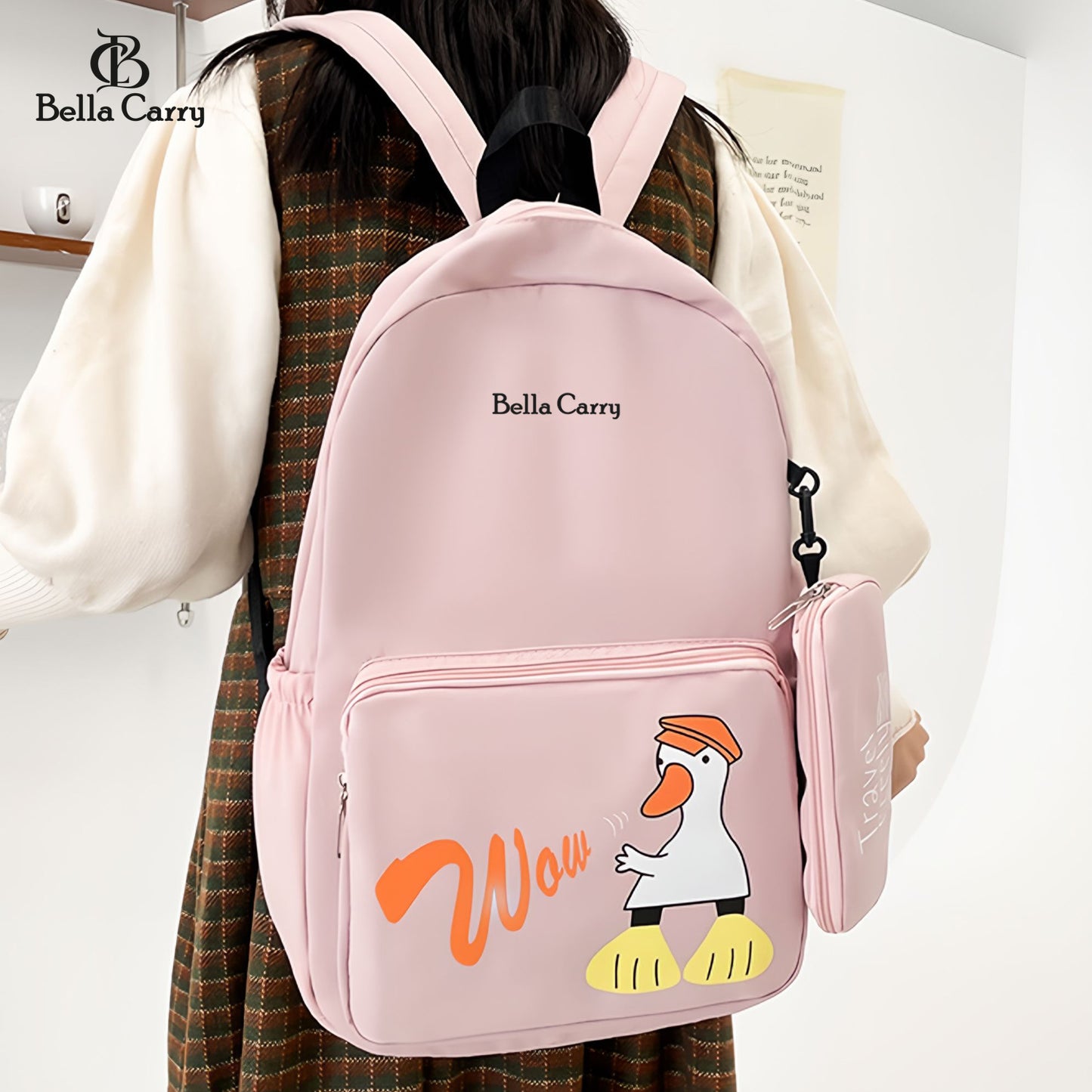 Bella Carry School Bags for Teenagers Girls Student Backpack Women Nylon Bookbag Korean Bagpack,Ethnic Style Waterproof Oxford Backpack