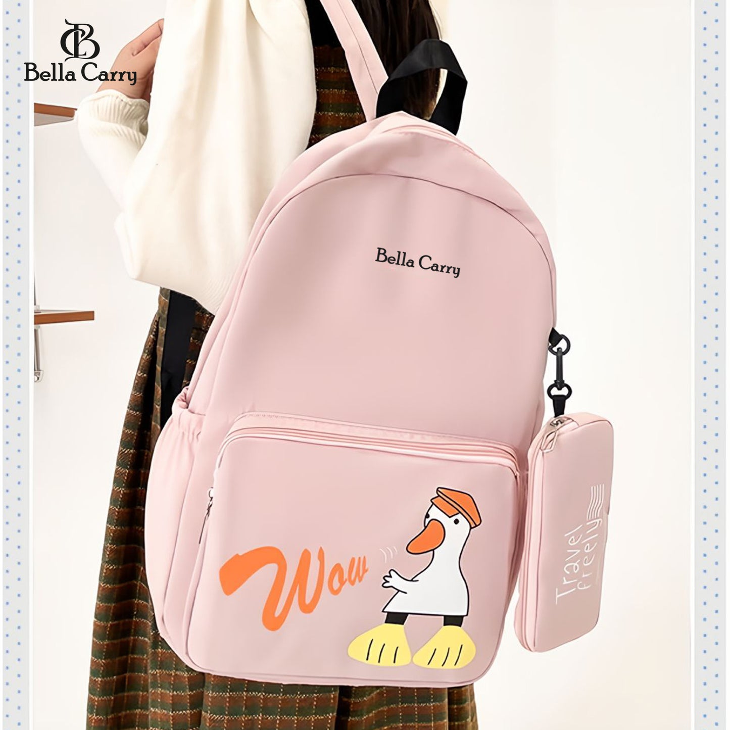 Bella Carry School Bags for Teenagers Girls Student Backpack Women Nylon Bookbag Korean Bagpack,Ethnic Style Waterproof Oxford Backpack