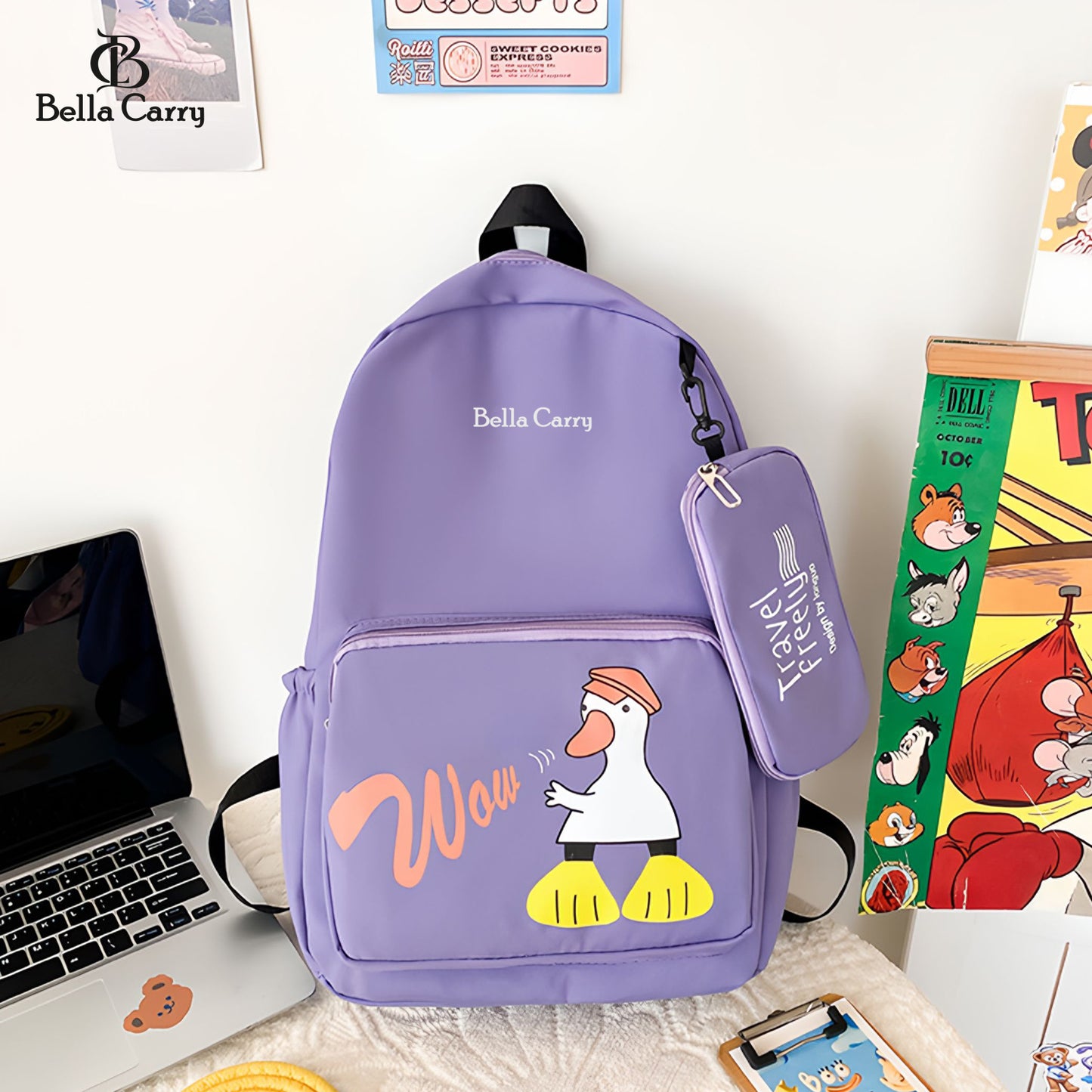 Bella Carry School Bags for Teenagers Girls Student Backpack Women Nylon Bookbag Korean Bagpack,Ethnic Style Waterproof Oxford Backpack